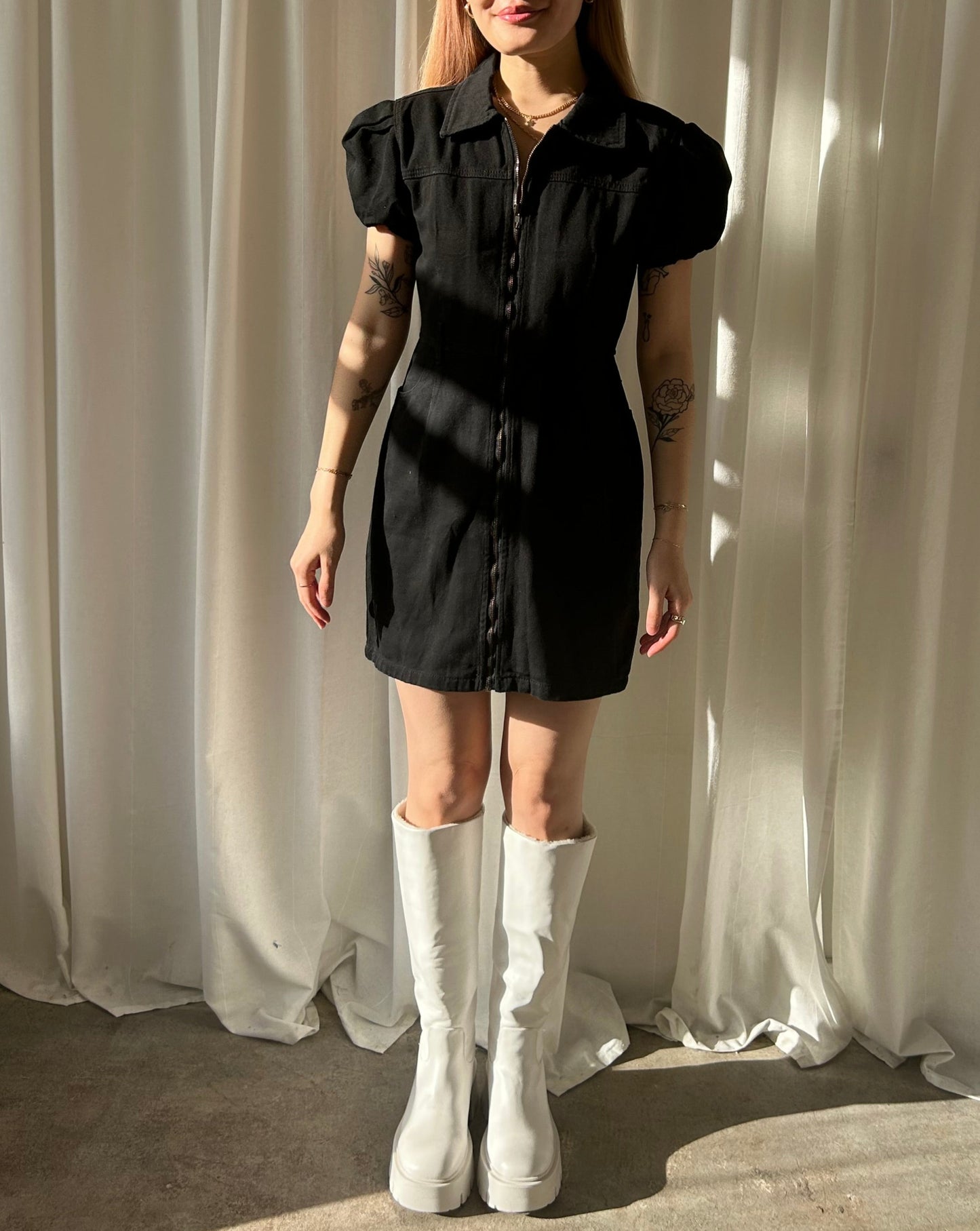 Nasty Gal Denim Dress - Black