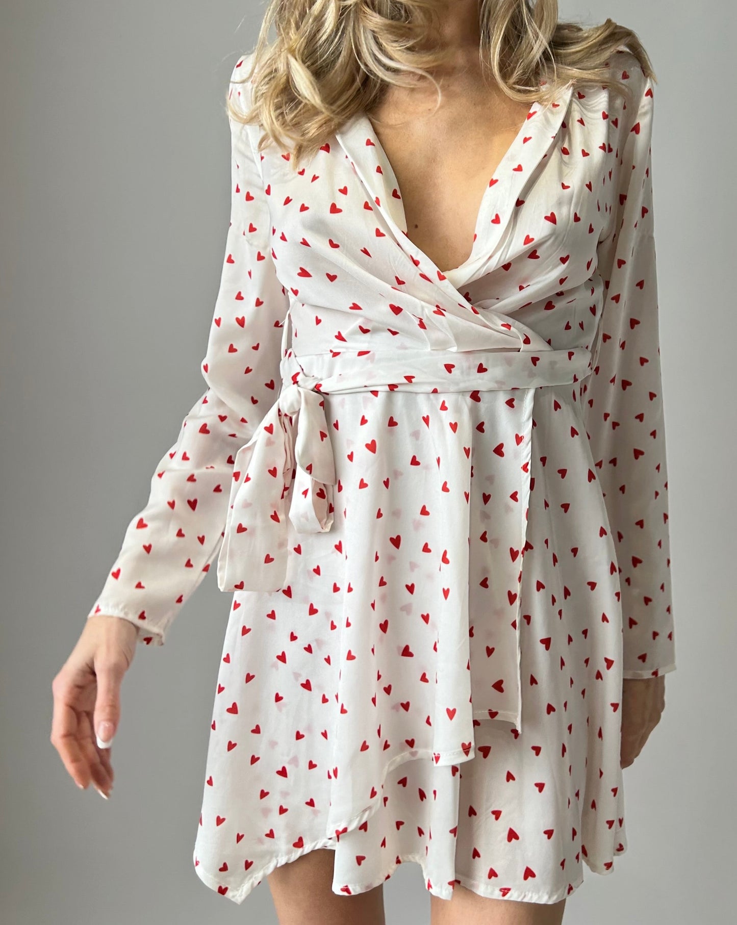 Heart Dress -White/Red