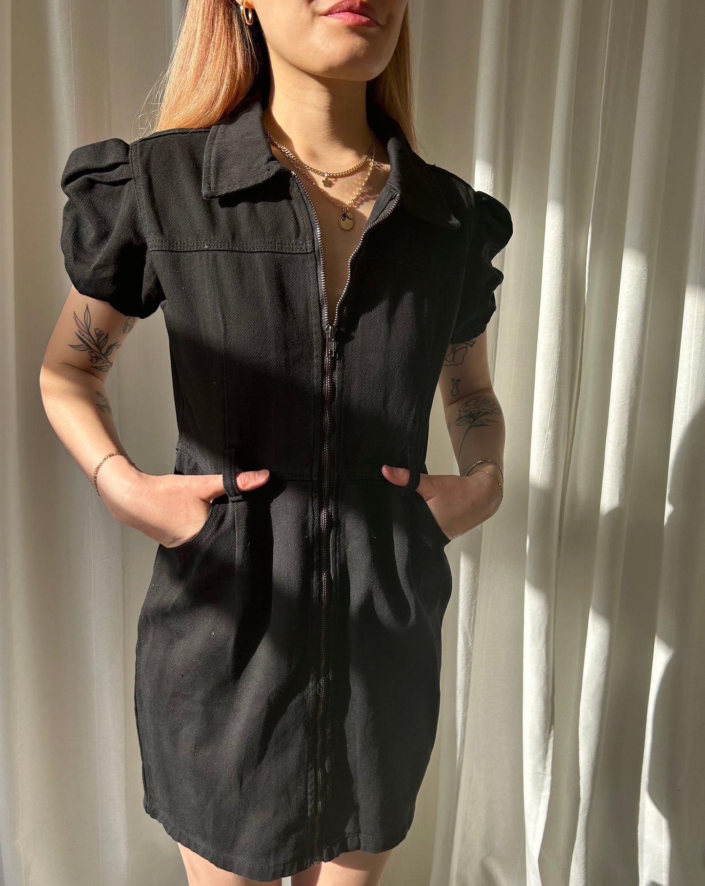 Nasty Gal Denim Dress - Black