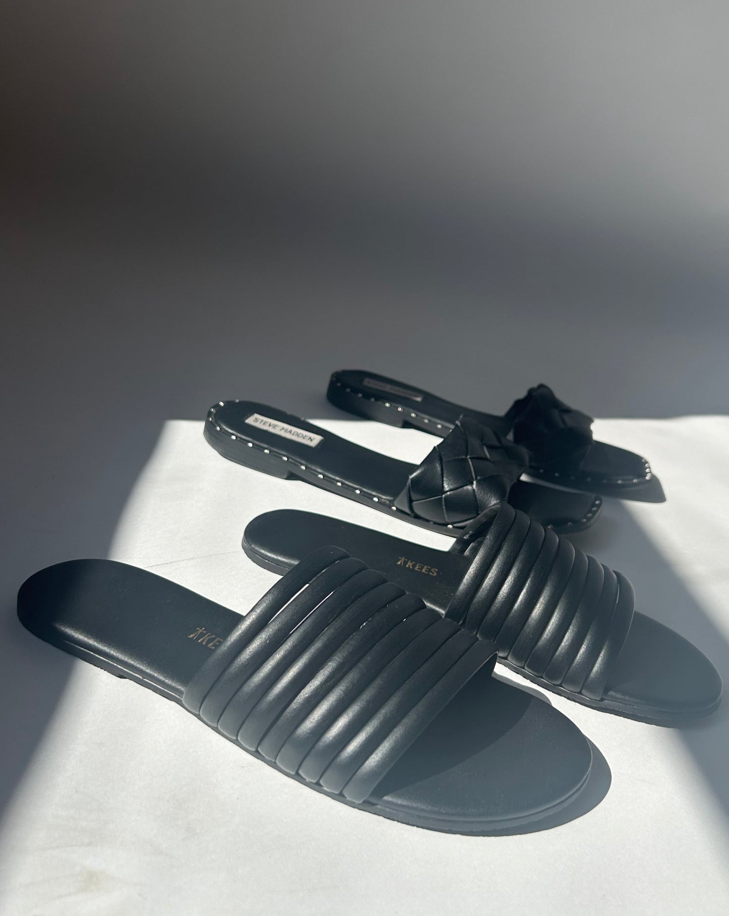Steve Madden Woven Sandals - Black