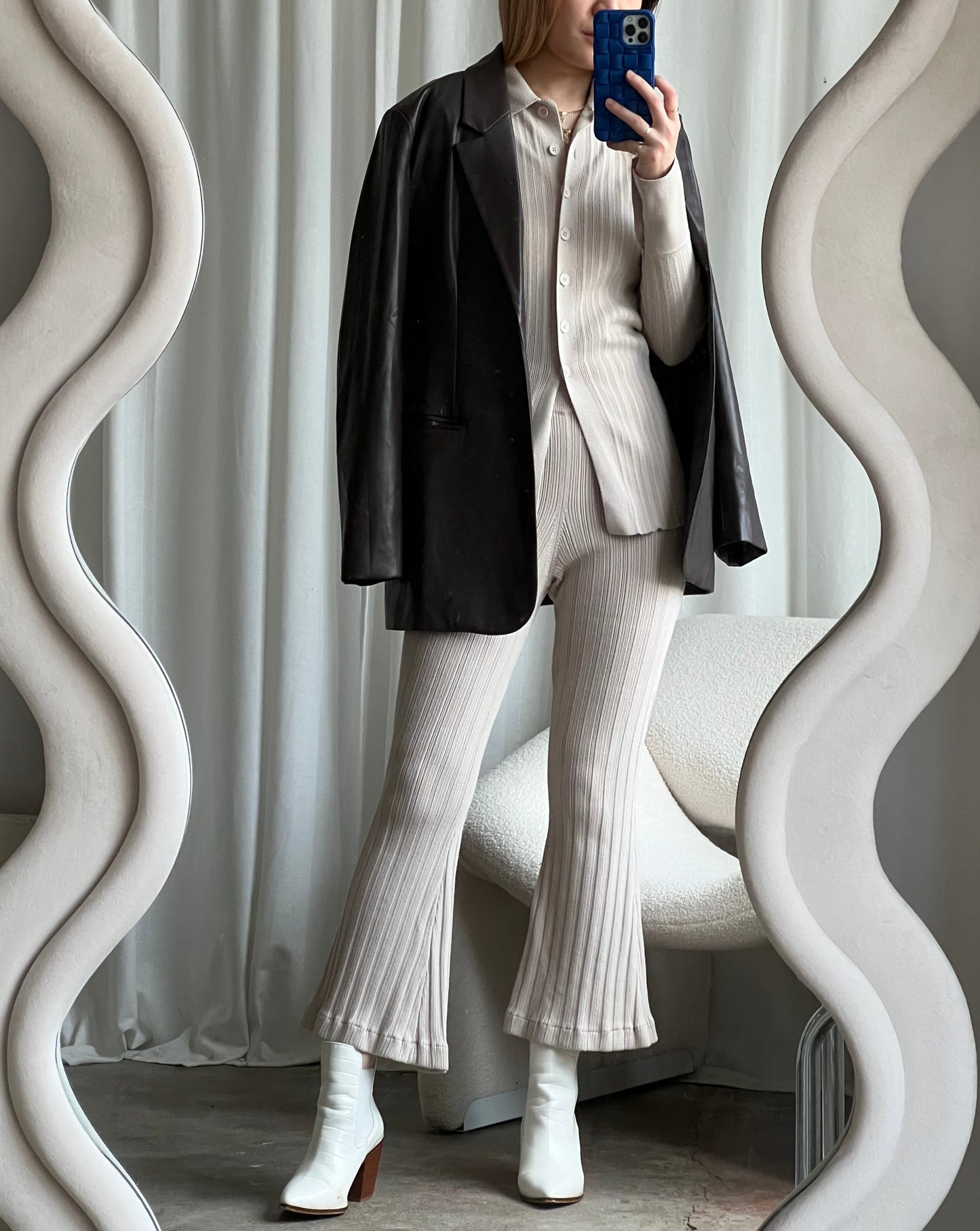 Dynamite Ribbed Set - Cream