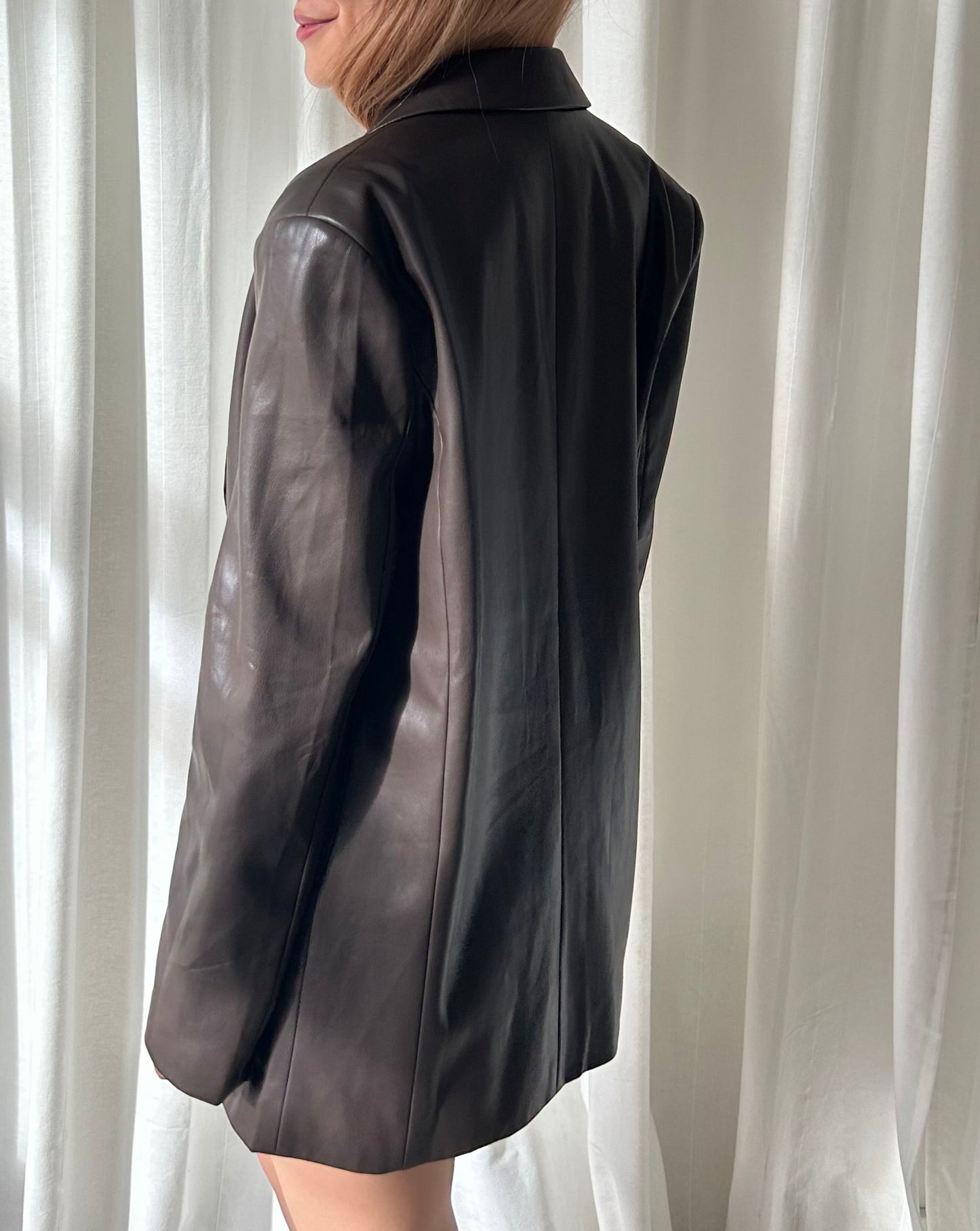 Oak + Fort Faux Leather Blazer - Bown