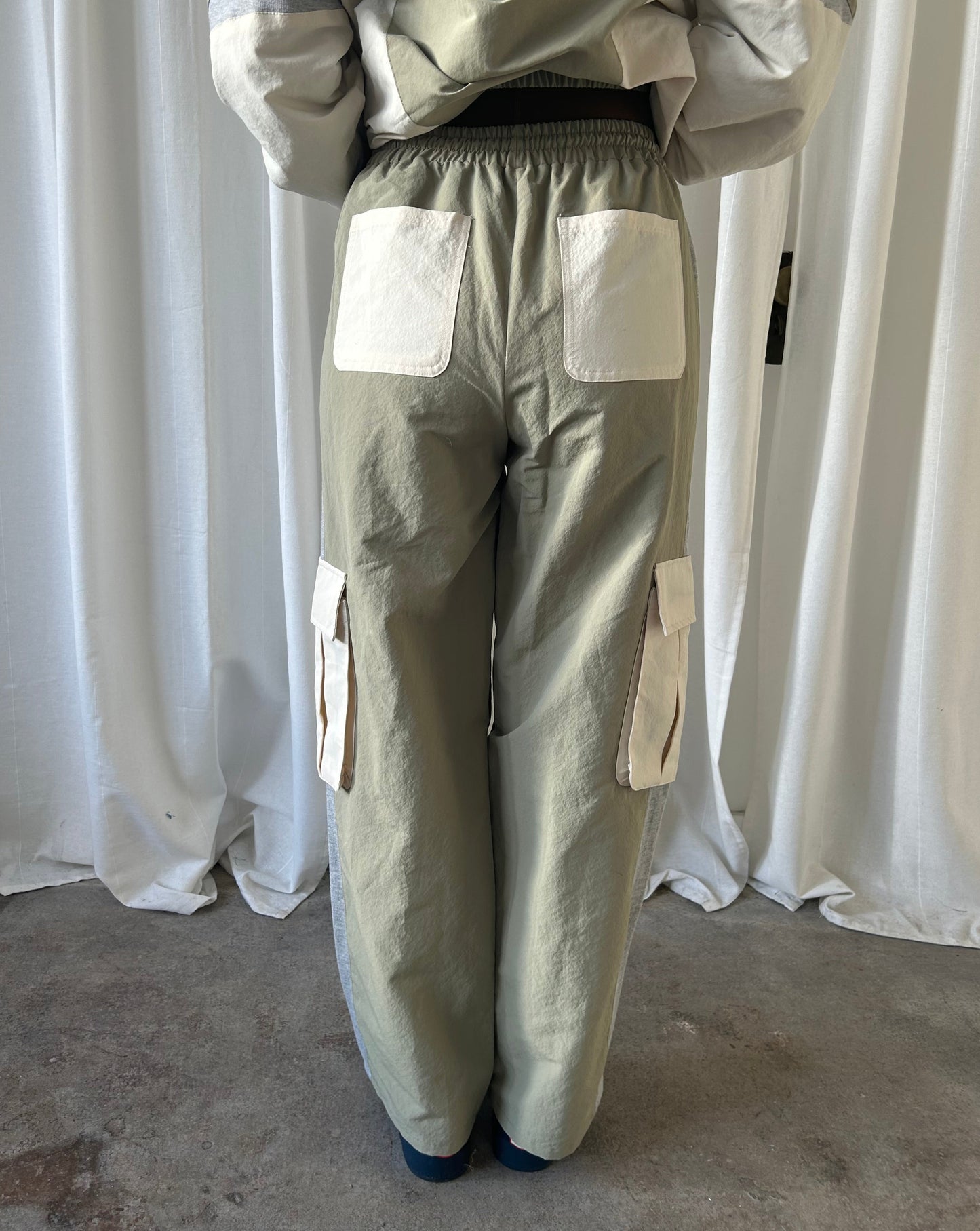 Sport Jacket + Cargo Pants Set - Green/Grey