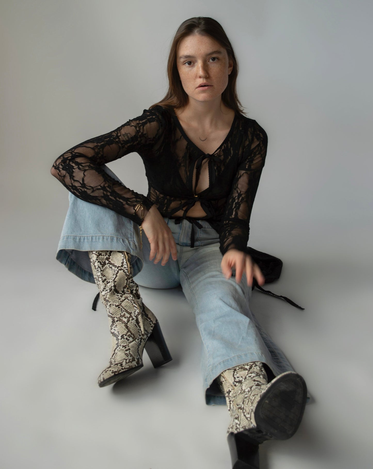 Kenneth Cole Knee High Boots - Snake Print