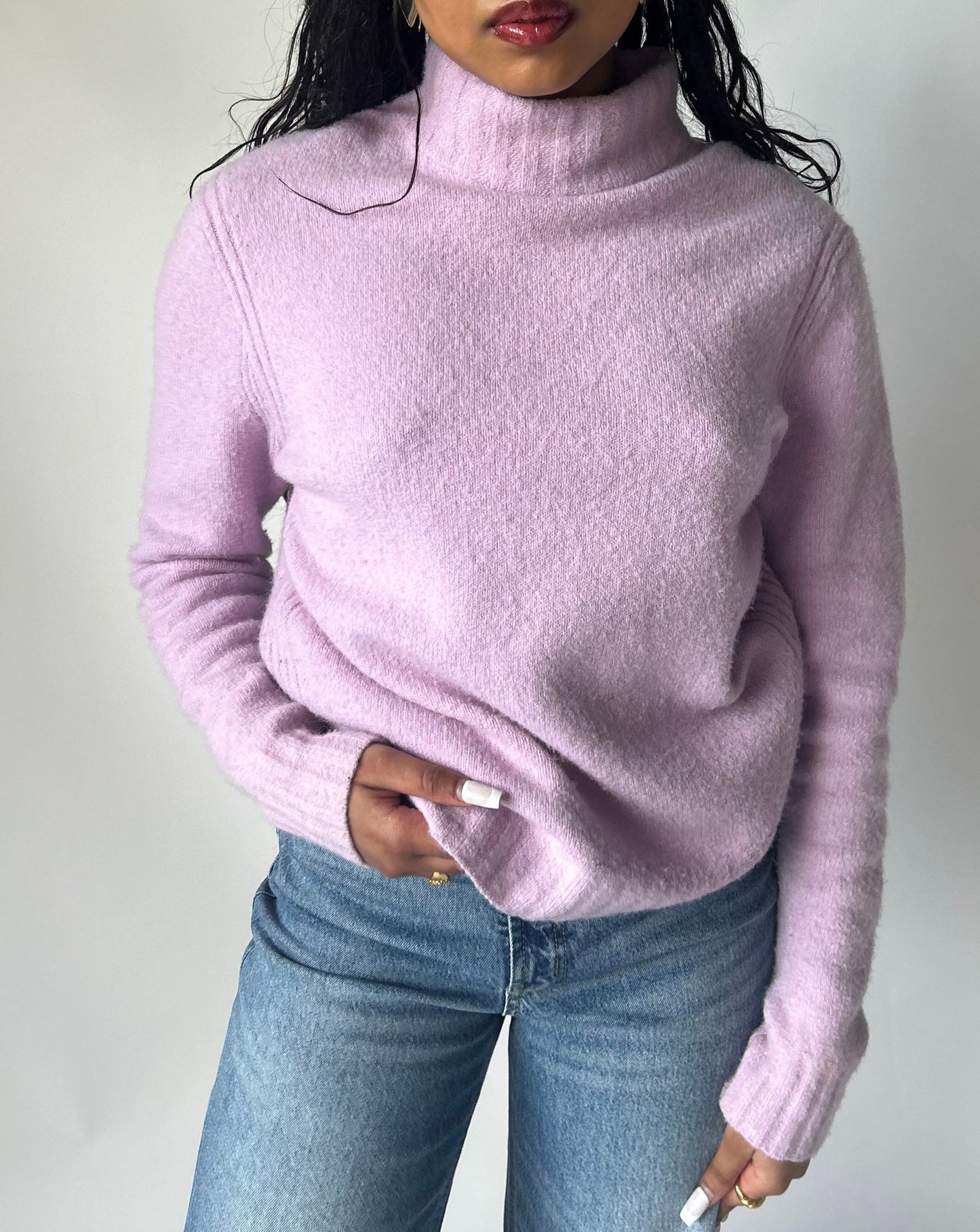 Point Sur Mock Neck Sweater - Purple