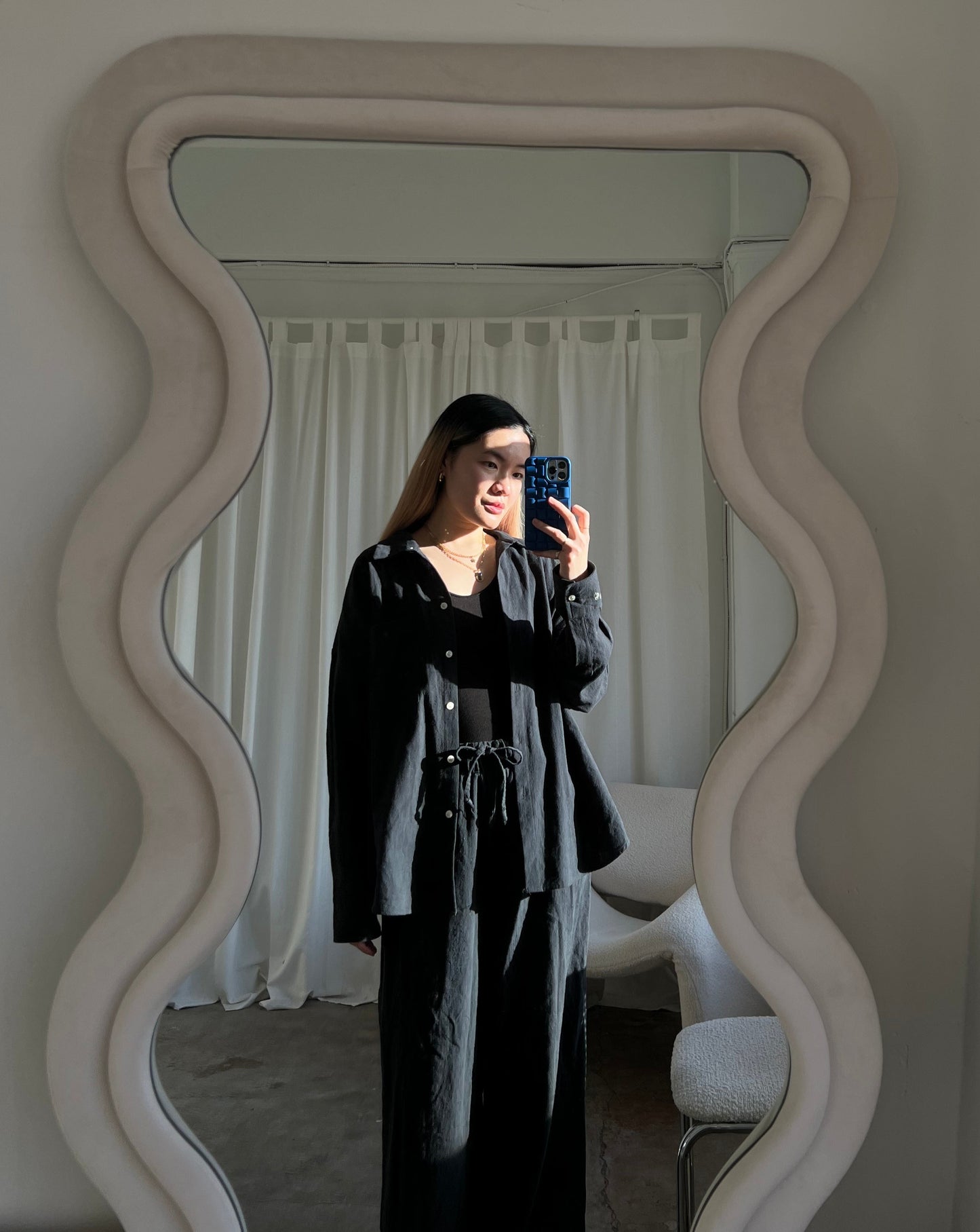 Good For Sunday Button Up & Pant Set - Black