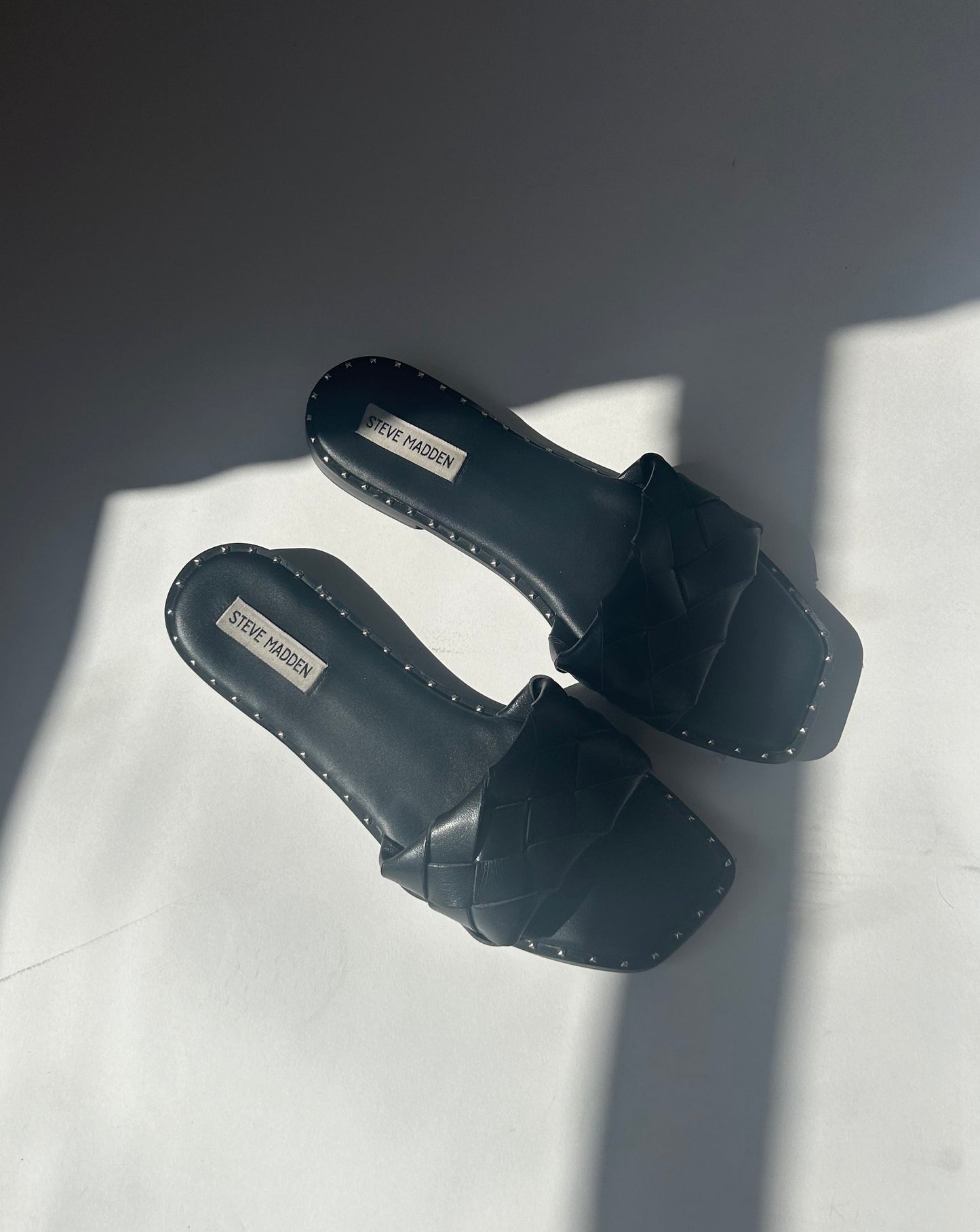 Steve Madden Woven Sandals - Black