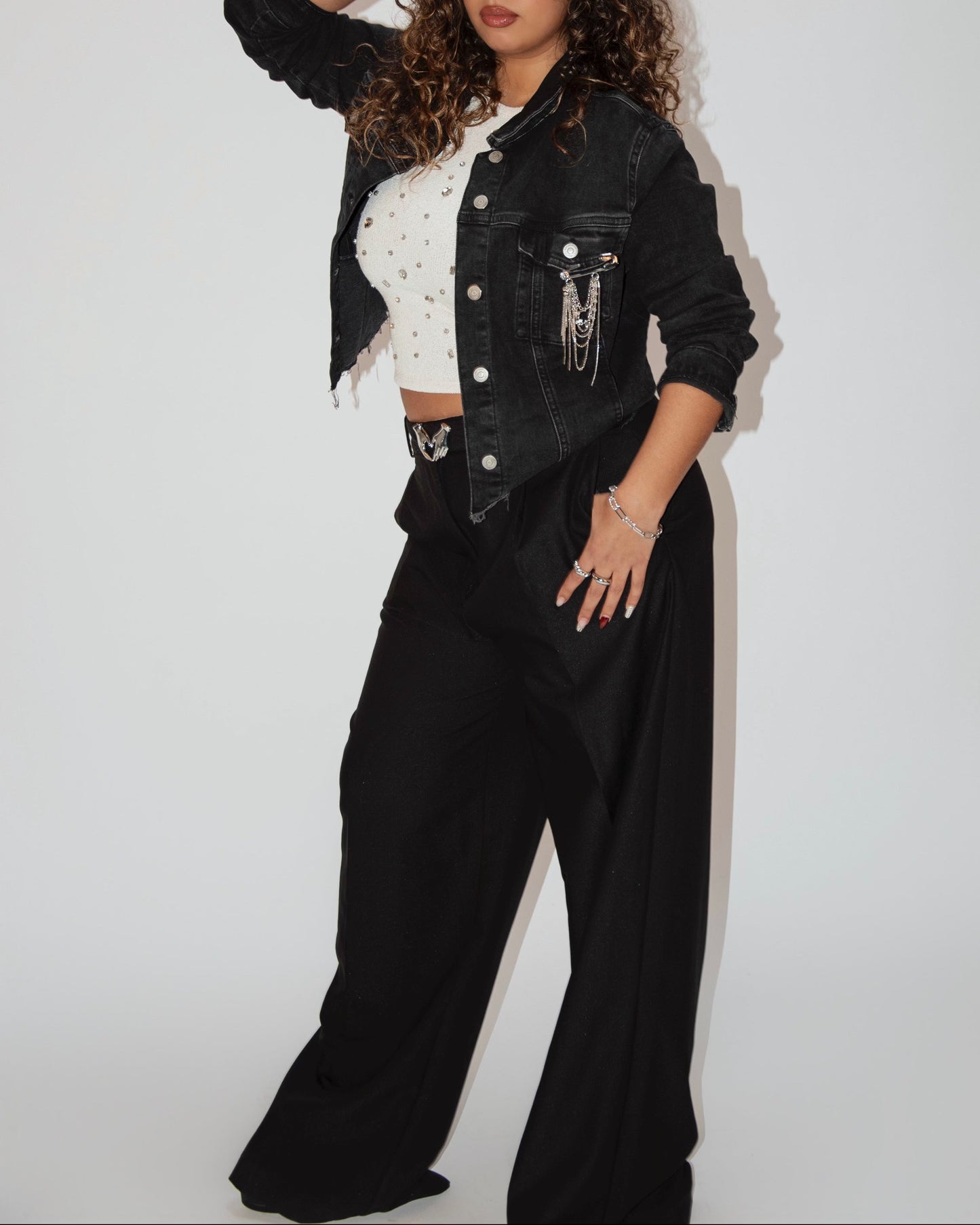 Mavi Jeans Drop Charm Denim Jacket - Black/Silver