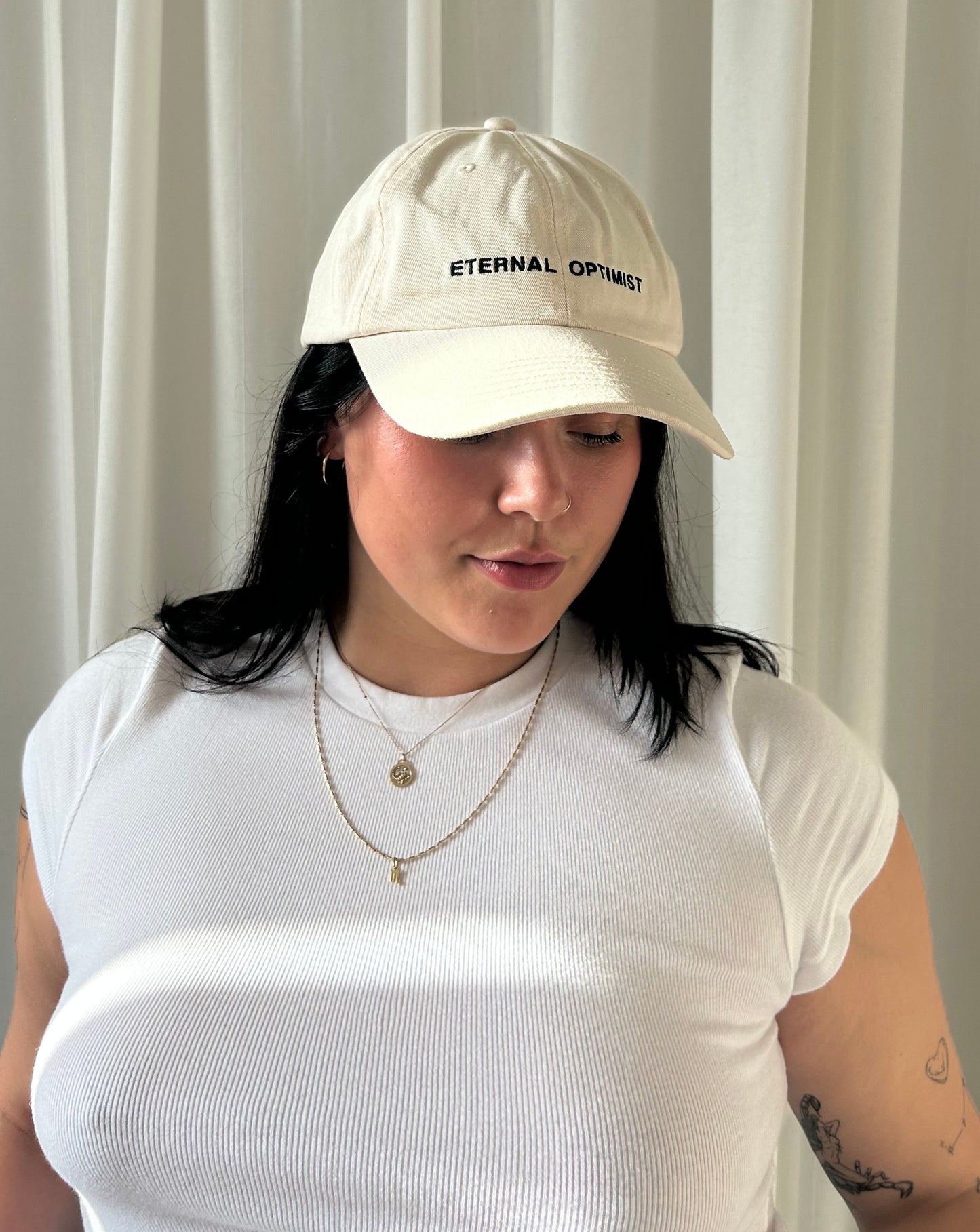 Eternal Optimist Ball Cap - Cream/Black