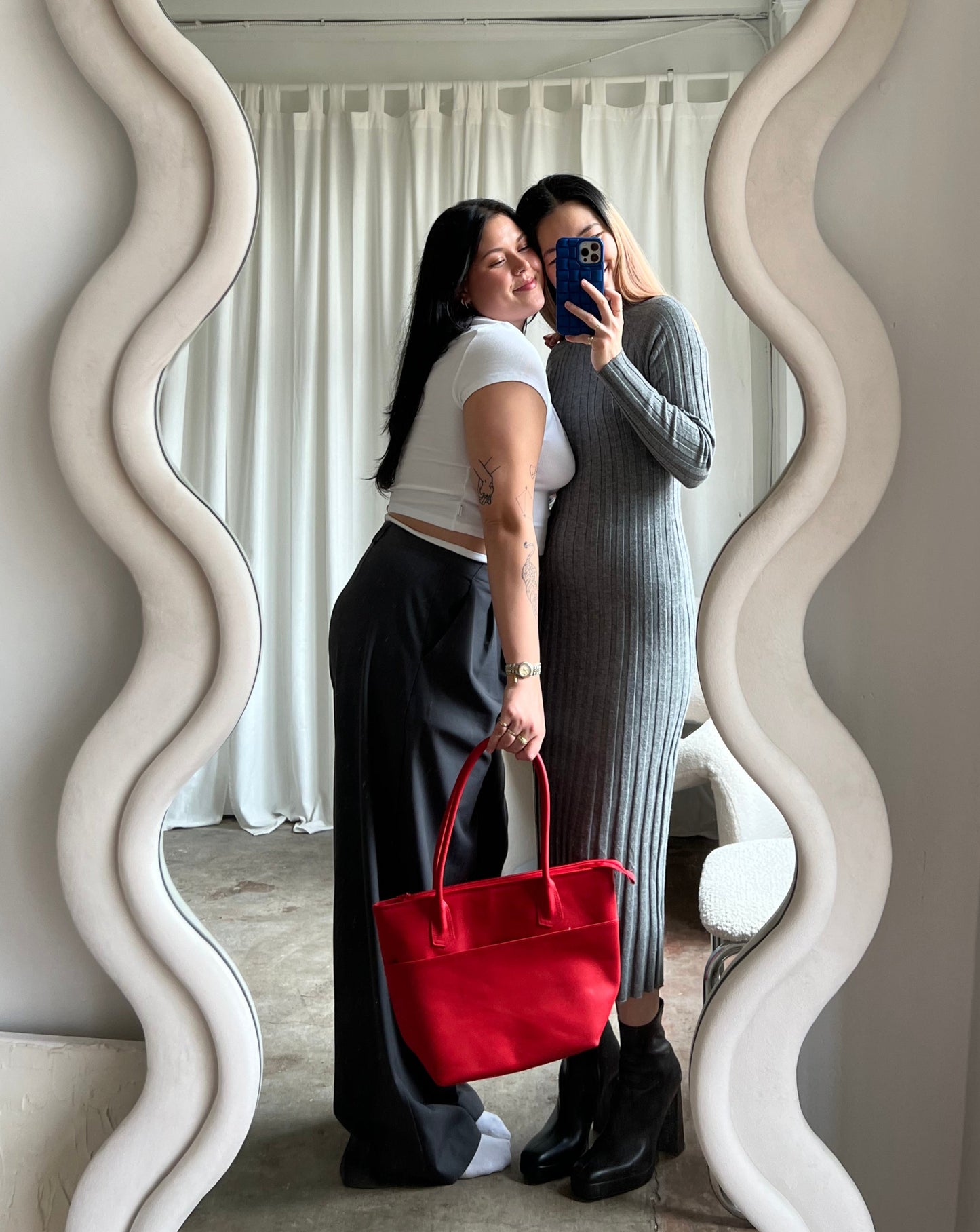 Cashmere Ribbed Dress - Grey