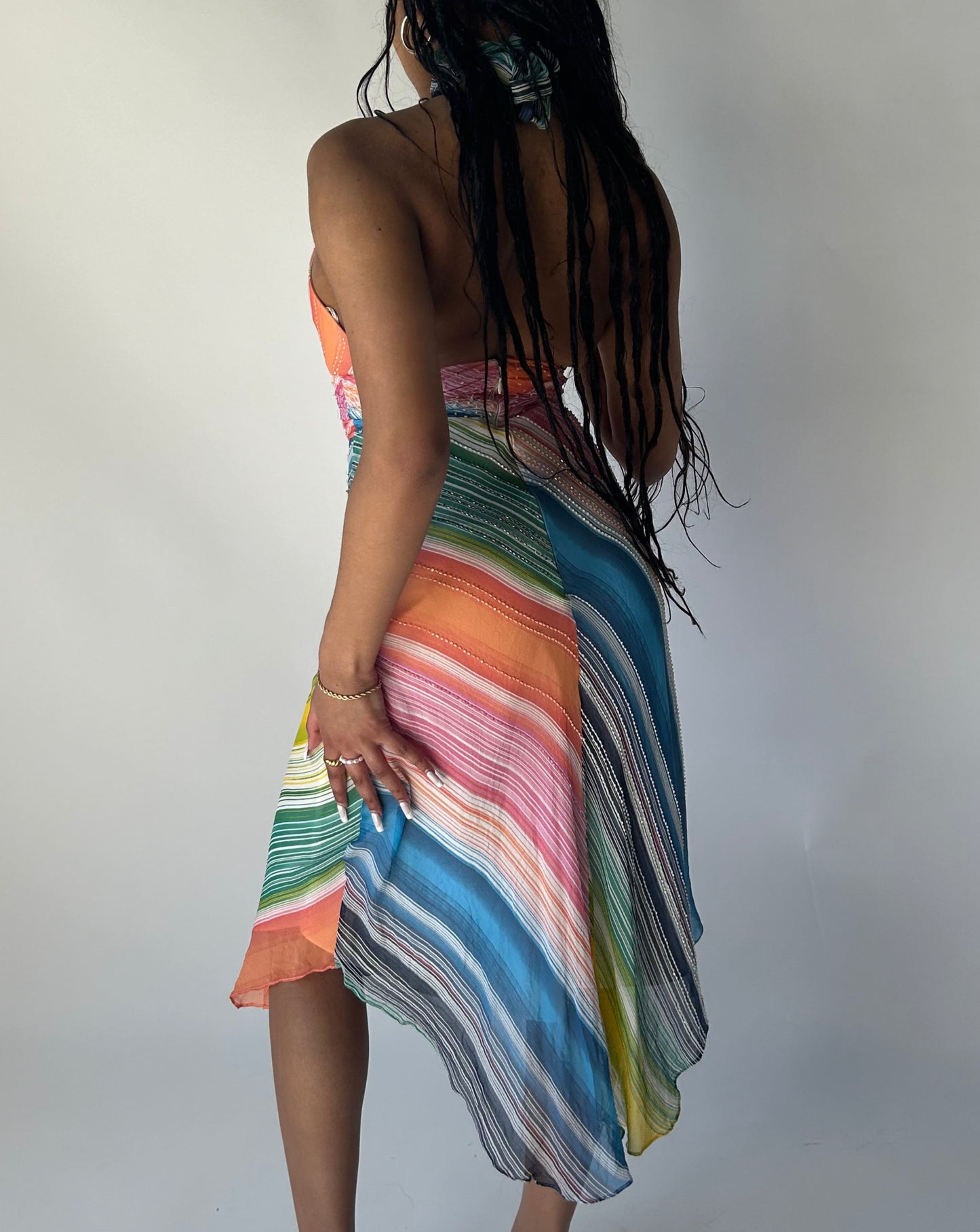 BCBGMAXAZRIA Halter Midi Dress - Multicoloured