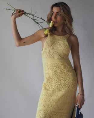 Zara Knit Maxi Dress - Yellow