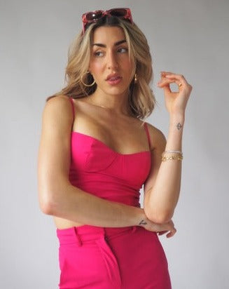 Babaton Crop Top + Pant Set - Pink