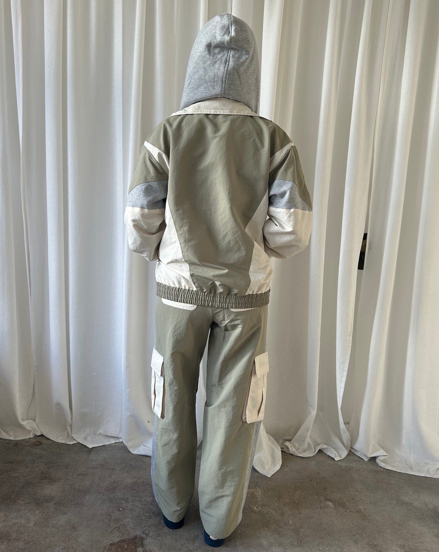 Sport Jacket + Cargo Pants Set - Green/Grey