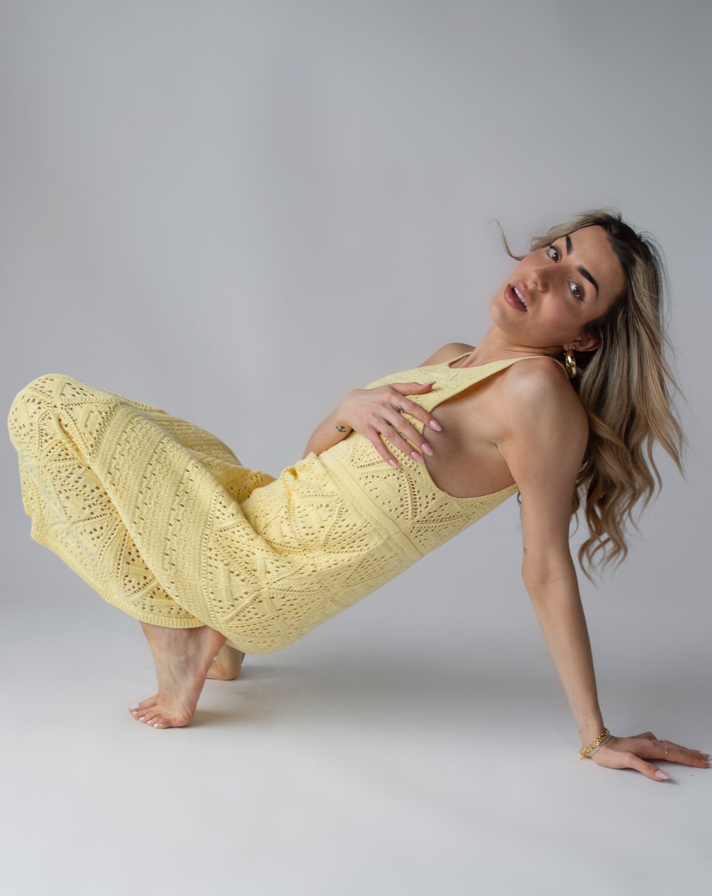 Zara Knit Maxi Dress - Yellow