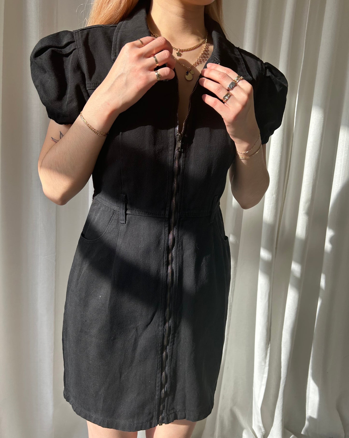 Nasty Gal Denim Dress - Black