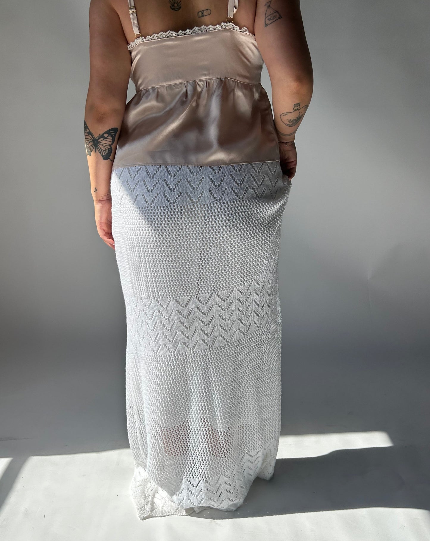 Knit Maxi Skirt - White