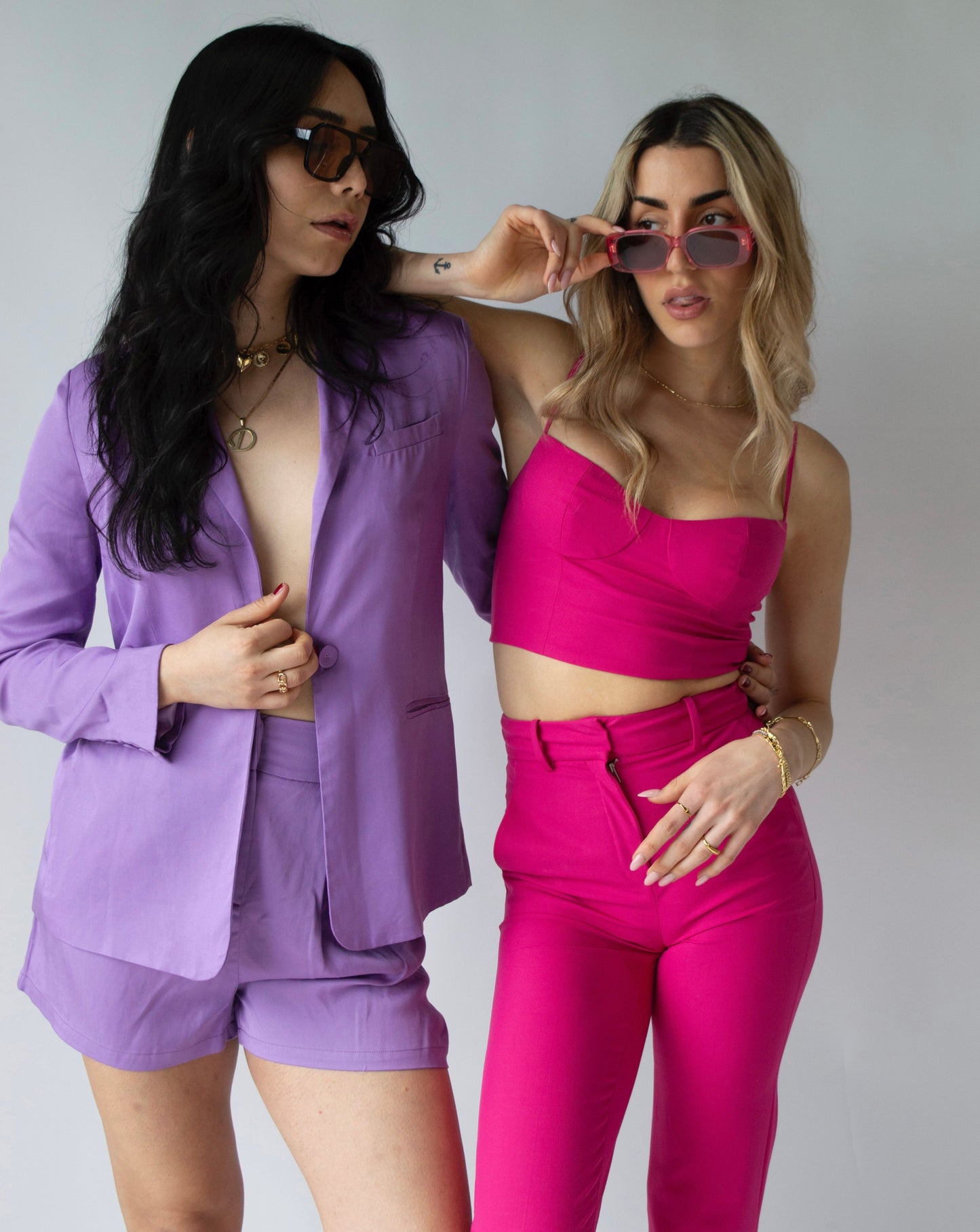 Babaton Crop Top + Pant Set - Pink