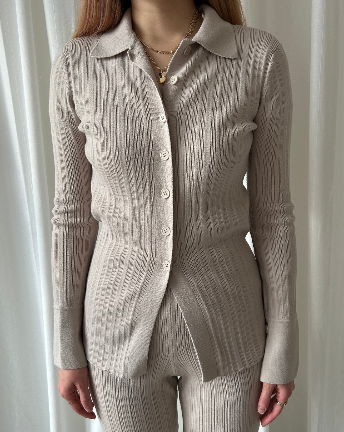 Dynamite Ribbed Set - Cream
