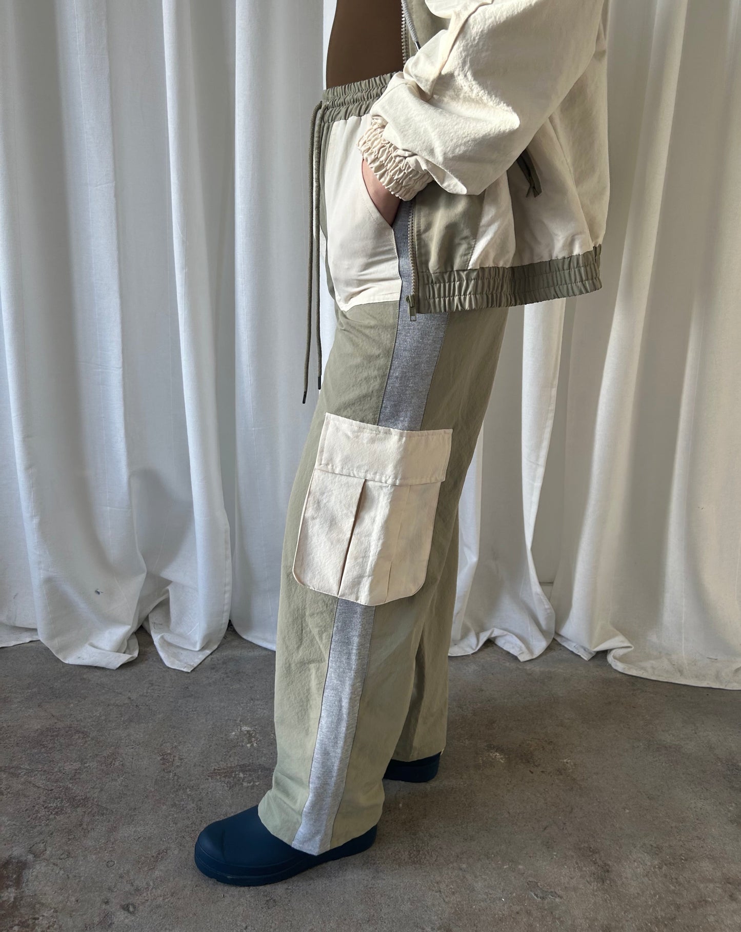 Sport Jacket + Cargo Pants Set - Green/Grey