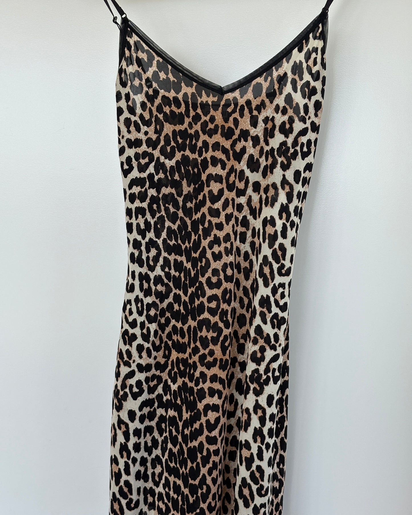 Ganni Leopard Dress - Black/Brown