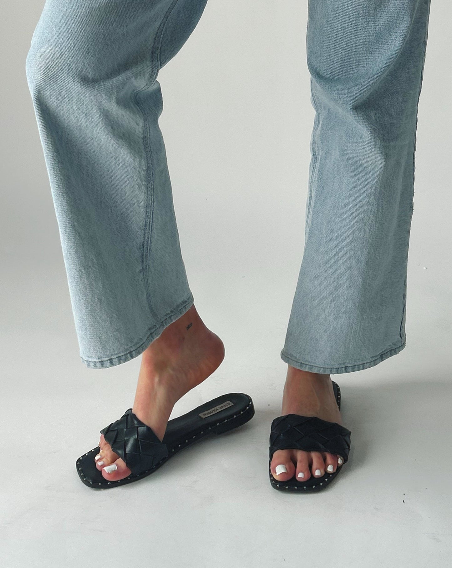 Steve Madden Woven Sandals - Black