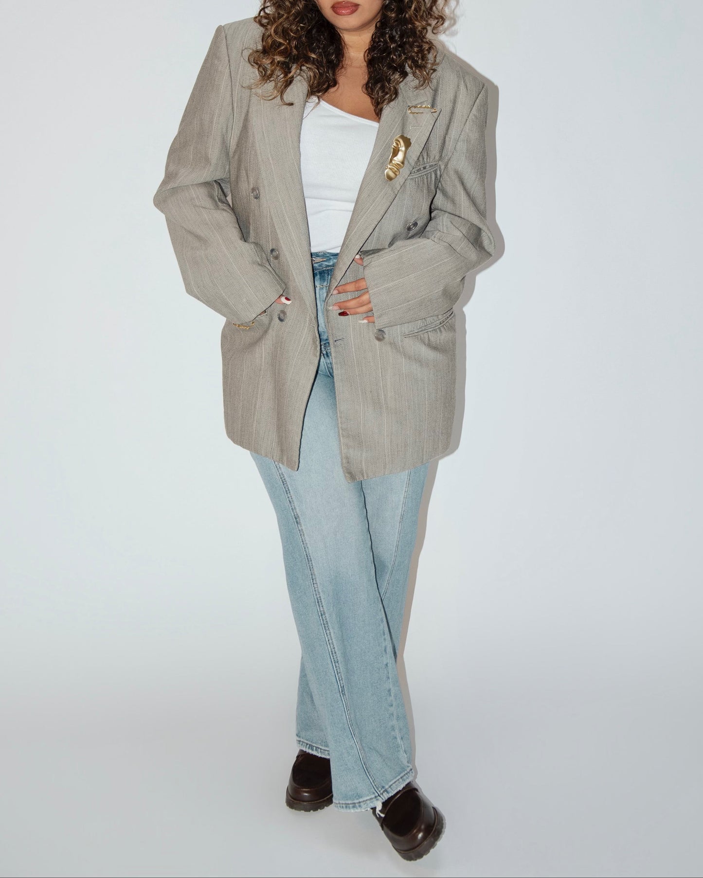 IH NOM UH NIT Leopard Barrel Jeans - Light Denim