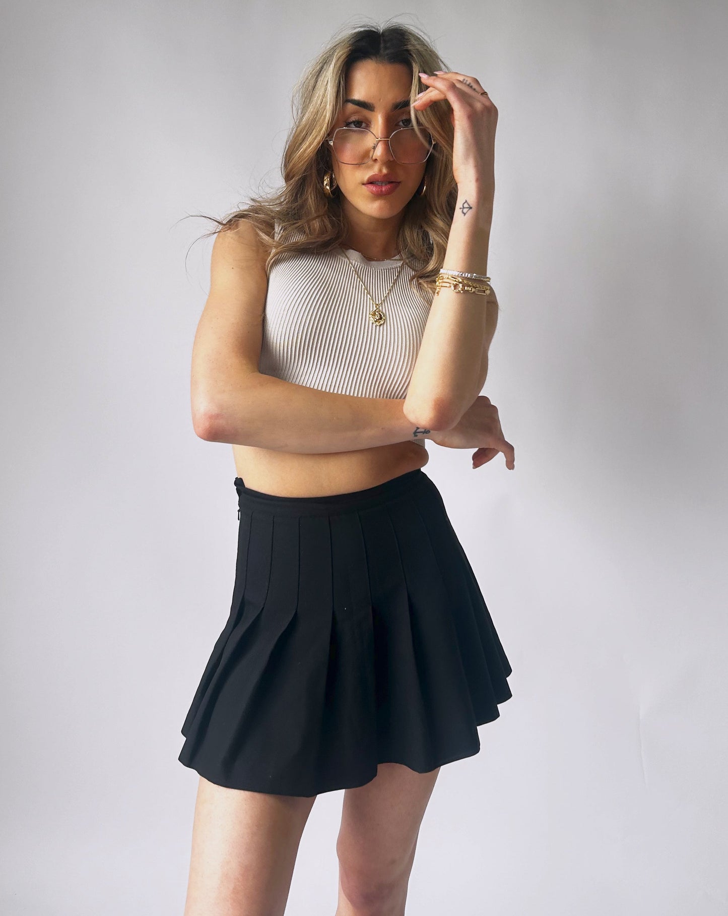 Talula Pleated Skirt - Black