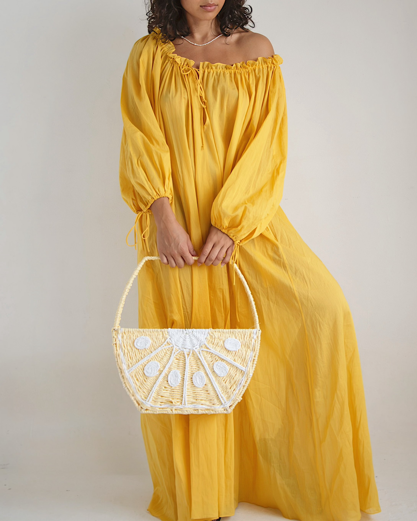Lemon Picnic Basket - Yellow