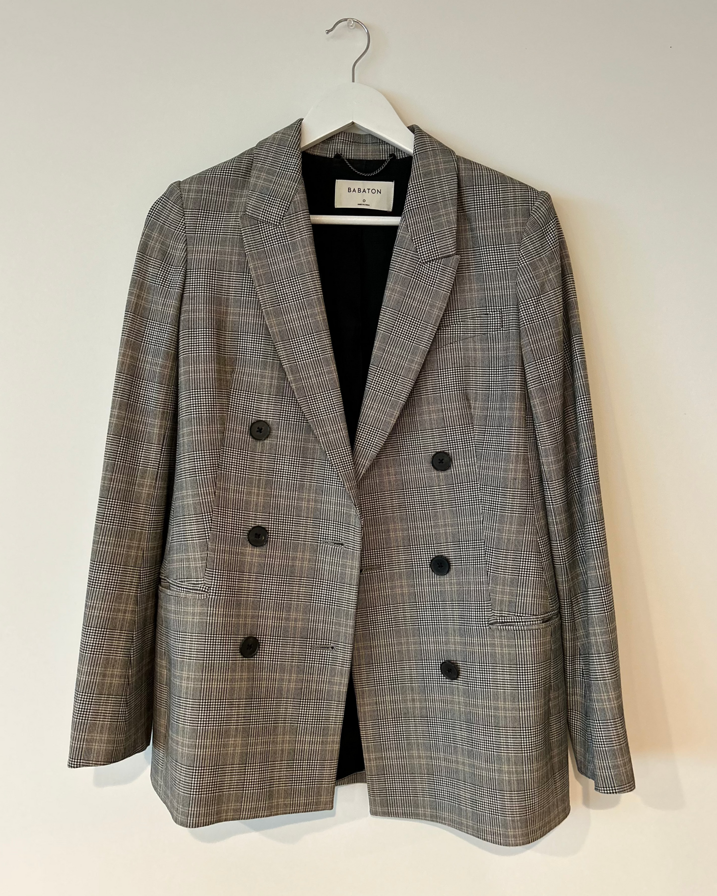 Babaton Houndstooth Blazer - Grey/Black