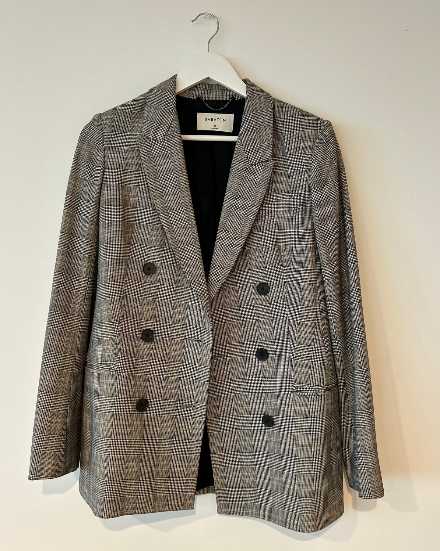 Babaton Houndstooth Blazer - Grey/Black