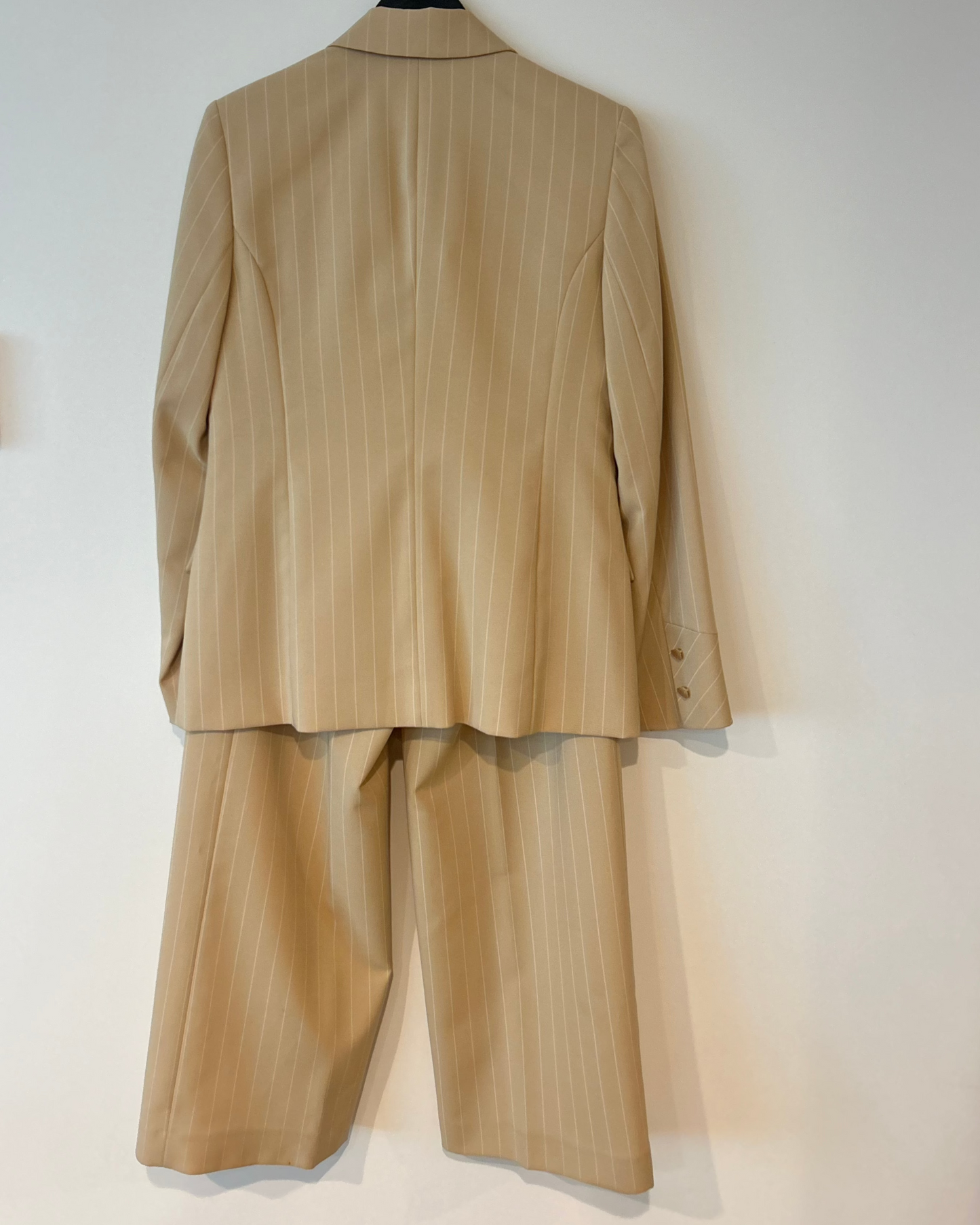 Pinstripe Pant Suit - Cream/White