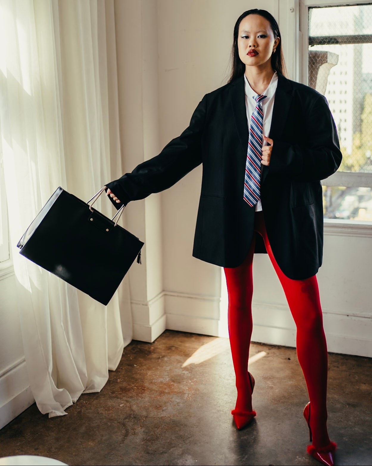 Structured Tote/Briefcase - Black