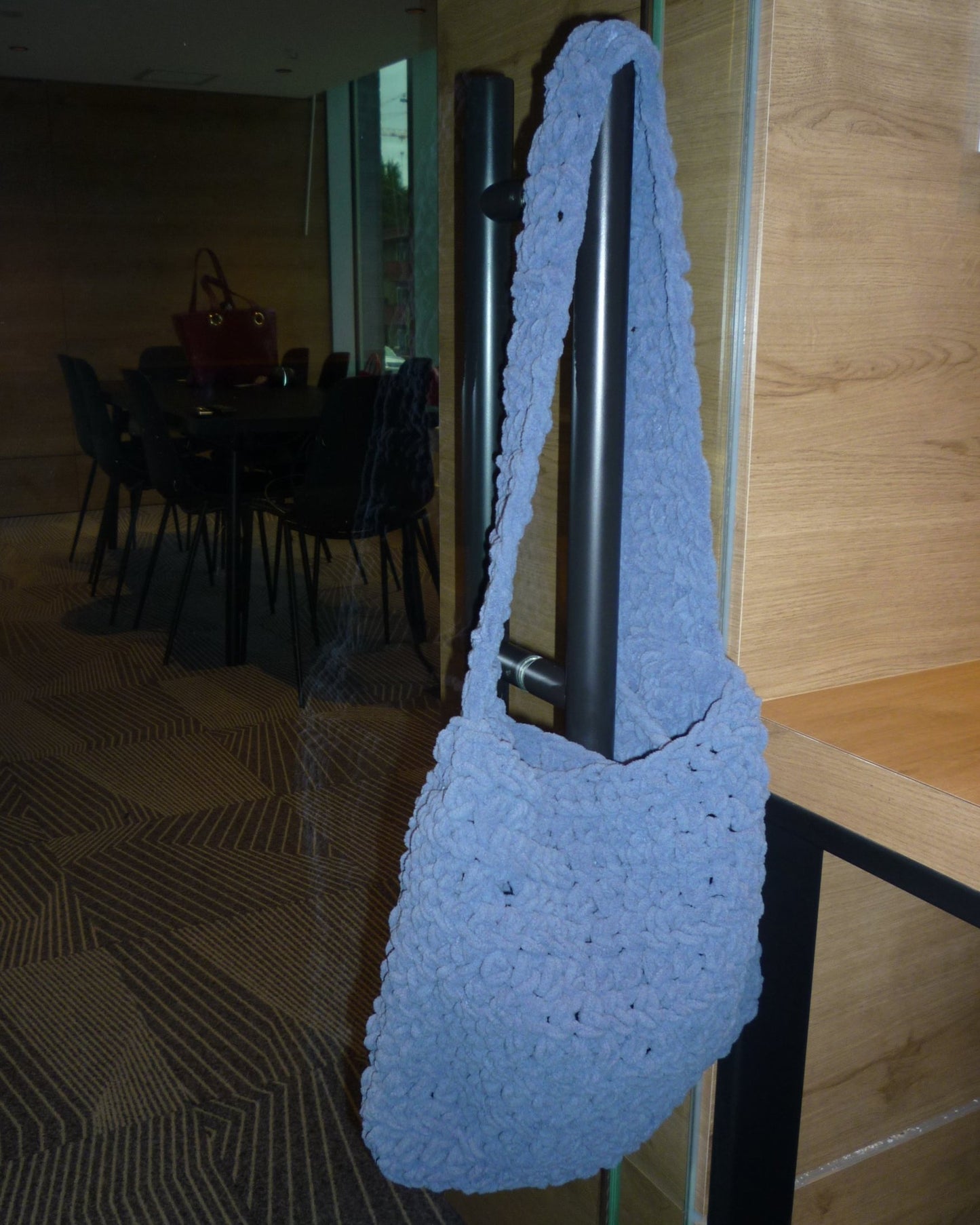 Knit Crossbody Bag - Blue