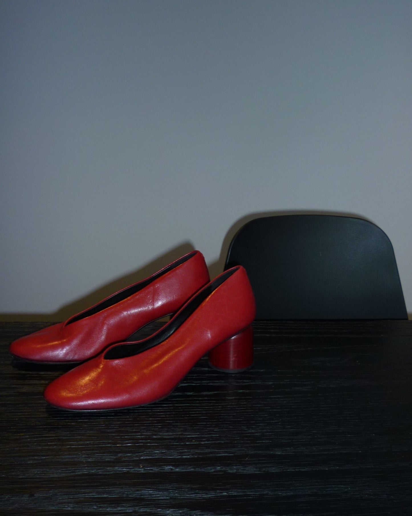 Halmanera Leather Block Heels - Red