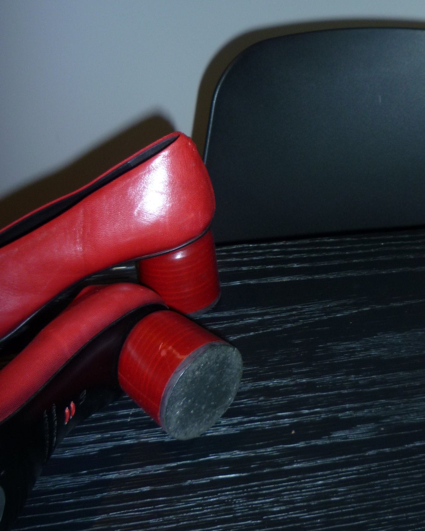 Halmanera Leather Block Heels - Red