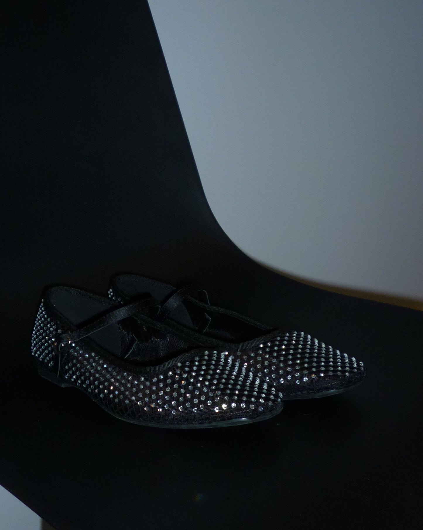 Soda Sparkle Ballet Mesh Flats - Black