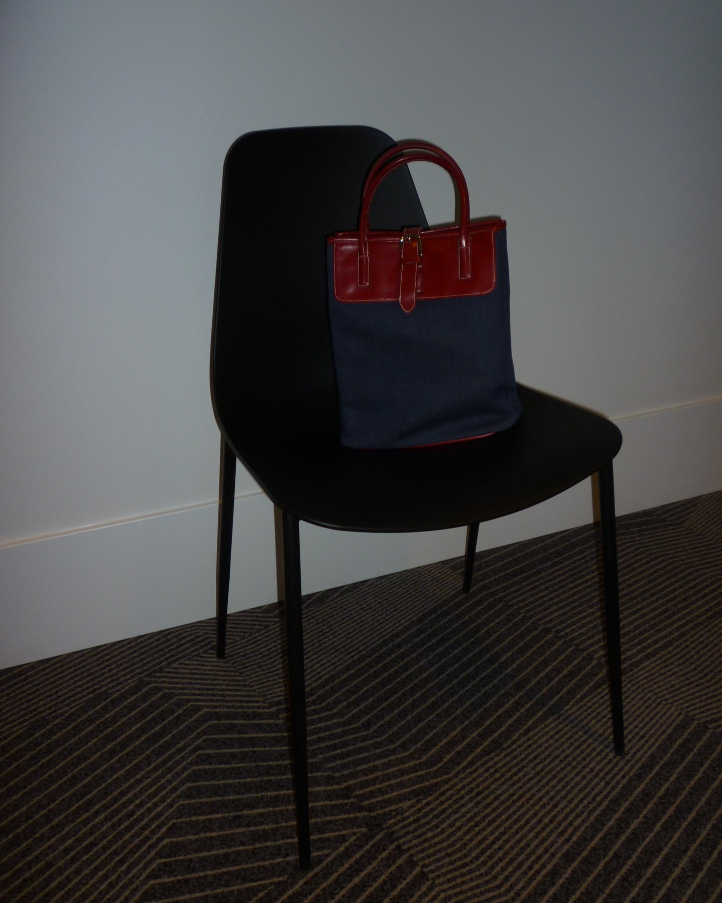 Denim Lunch Bag - Red