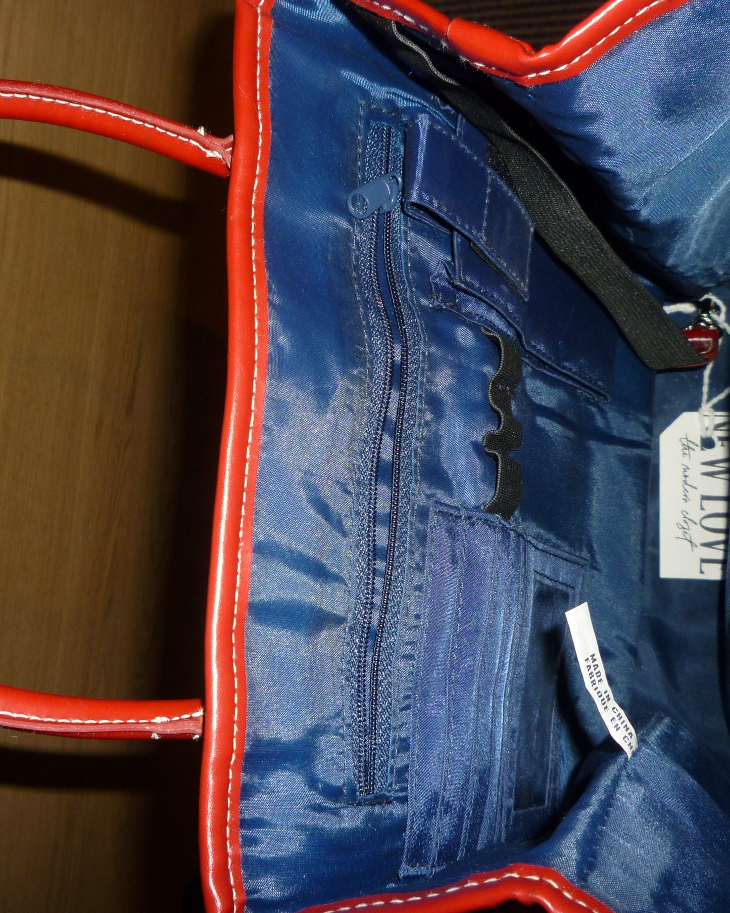Denim Lunch Bag - Red