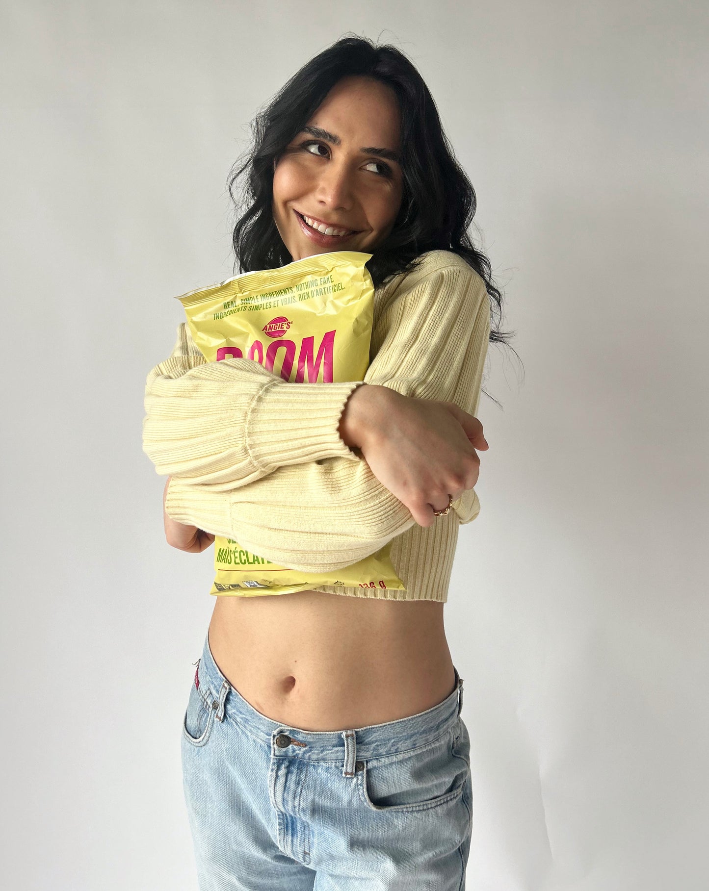 Aritzia Balloon Sleeve Crop Top - Yellow