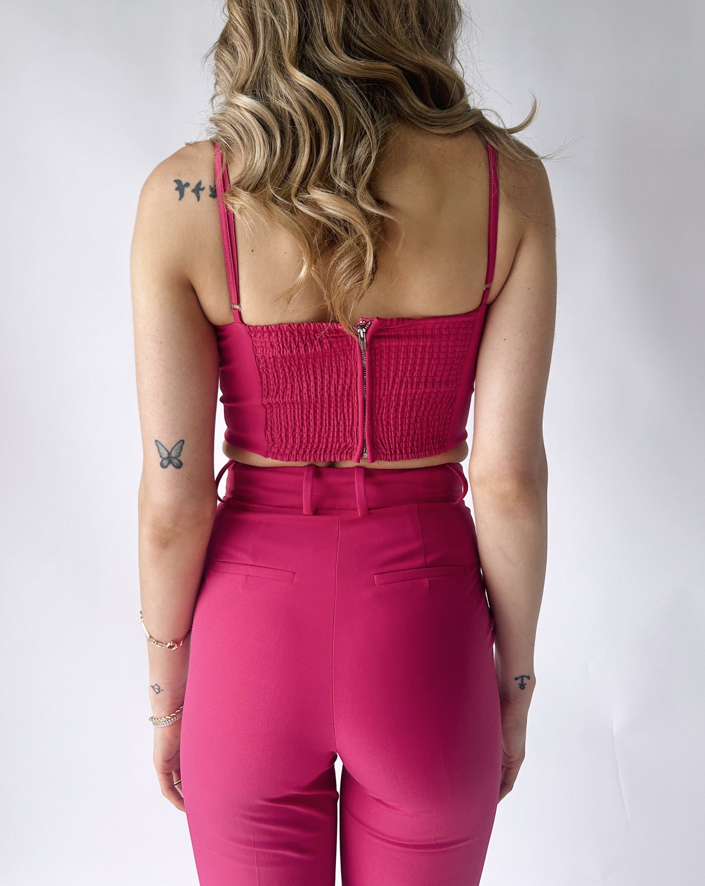 Babaton Crop Top + Pant Set - Pink