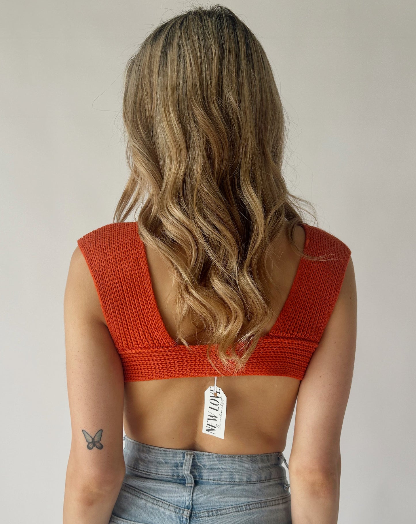 Superdown Knit Crop Top - Orange
