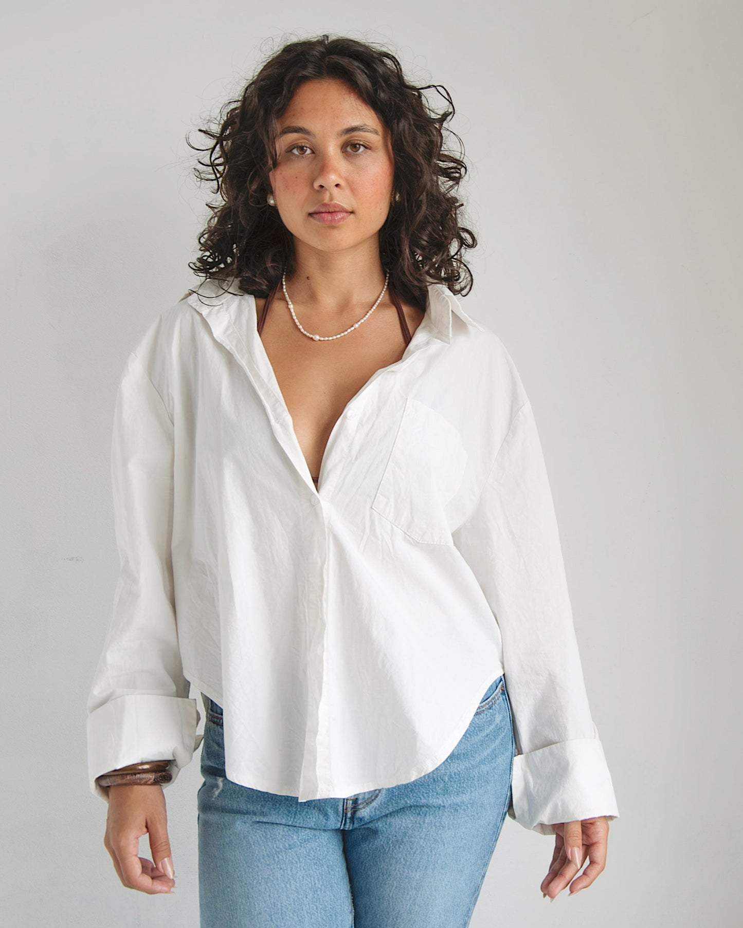 Long Sleeve Button Down - White