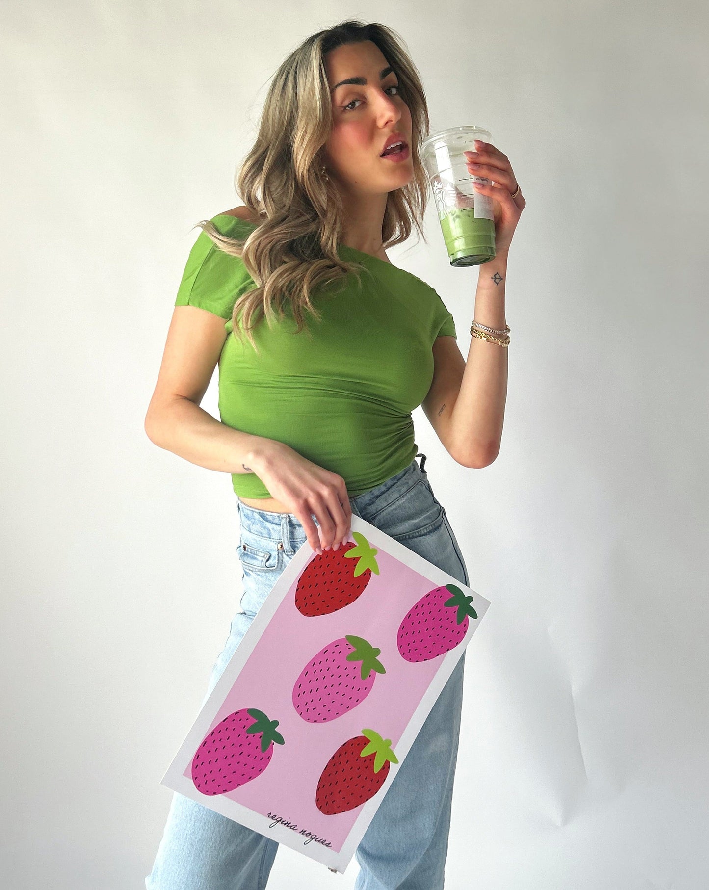 Garage Open Back Crop Top - Green