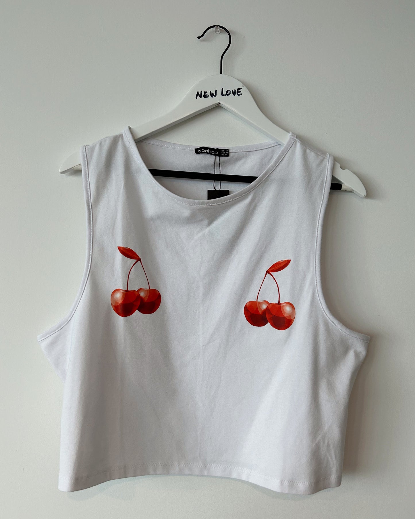 Boohoo Cherry Top - Red/White