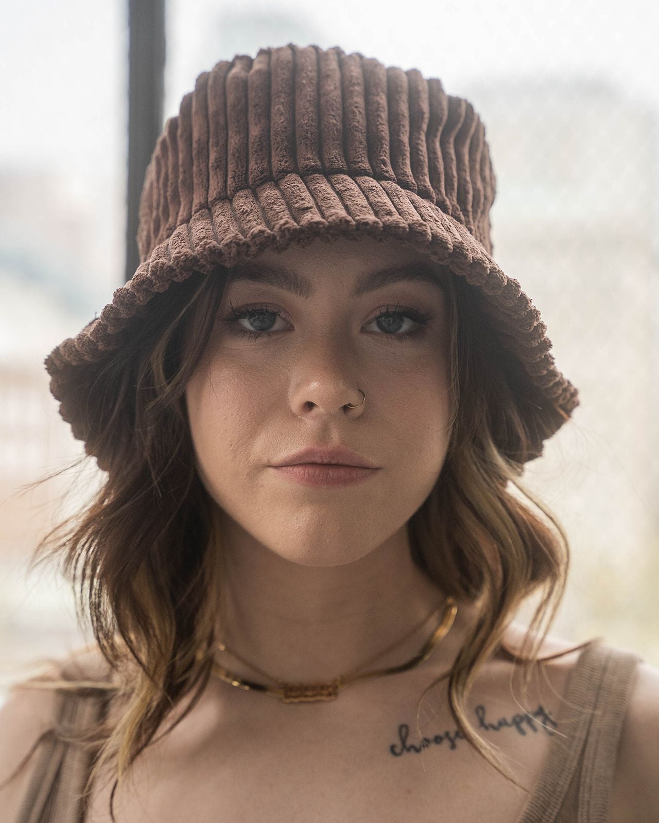 Chocolate Brown Currdory Bucket Hat