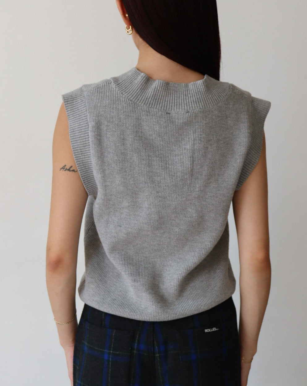 Grey V-Neck Sweater Vest