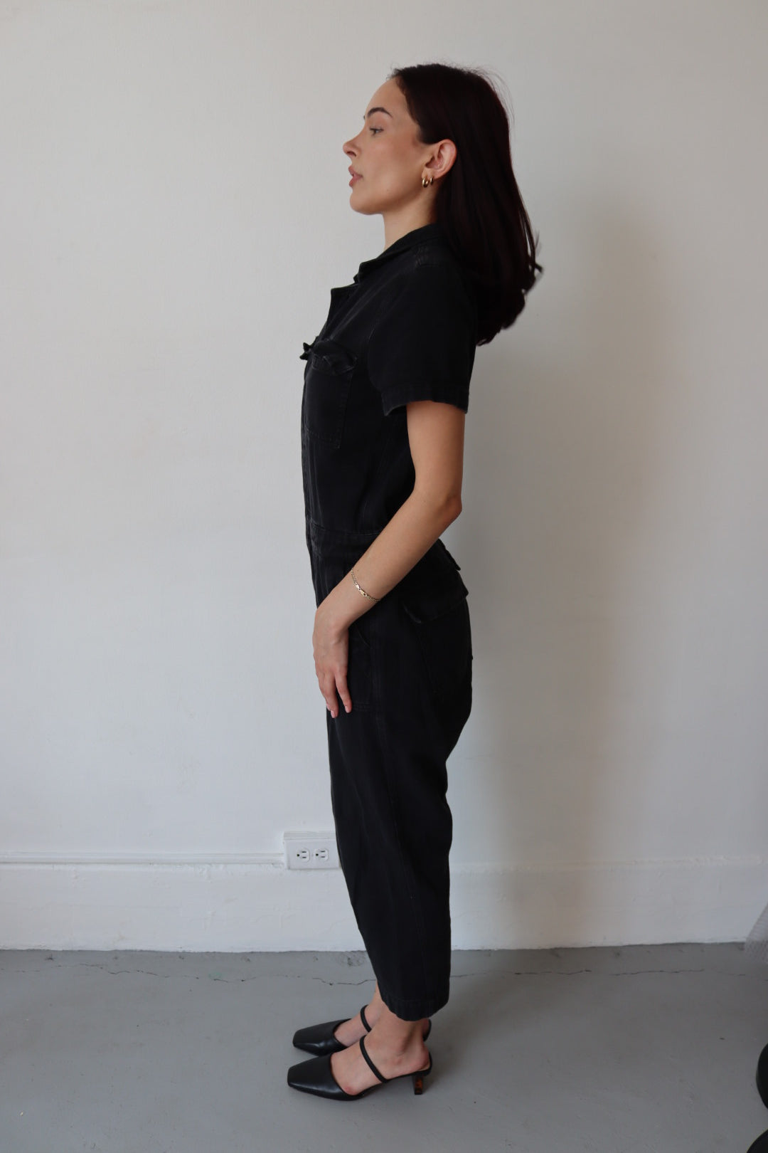 Black Denim Jumpsuit