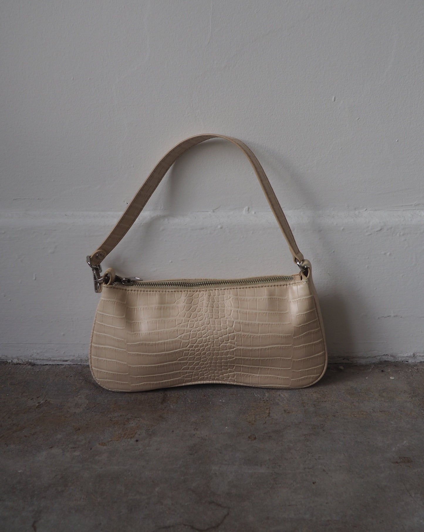 Croc Print Purse - Cream