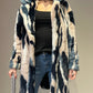 Multi-Coloured Faux Fur Coat - Cream/Blue/Pink